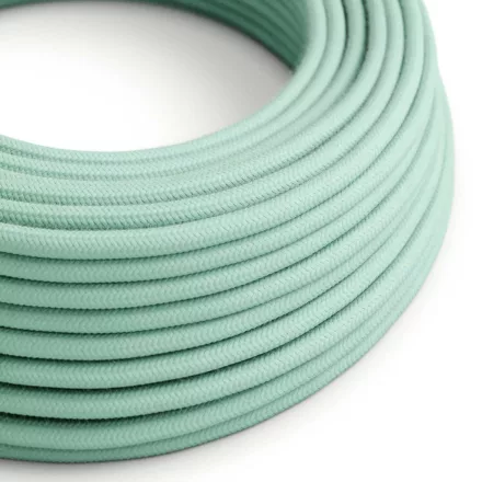 Round electrical cable RC34 Milk and mint cotton - UL certified