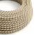 Round electrical cable RD53 striped bark cotton and natural linen - UL certified