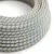 Round electrical cable RD55 striped steward blue cotton and natural linen - UL certified