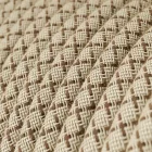 Round electrical cable RD63 Rhombus tree bark cotton and natural linen - UL certified