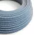 Round electrical cable RD75 ZigZag Steward Blue cotton and natural linen - UL certified