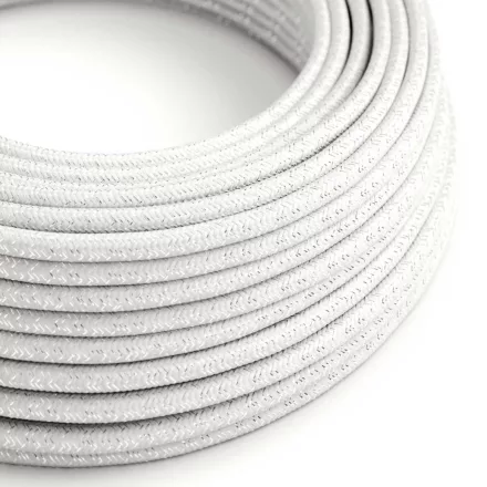 Round electrical cable RL01 shiny white rayon - UL certified