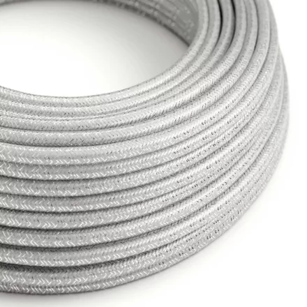 Round electrical cable RL02 shiny silver rayon - UL certified