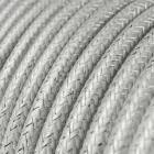 Round electrical cable RL02 shiny silver rayon - UL certified