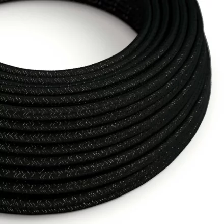 Round electrical cable RL04 Shiny black rayon - UL certified