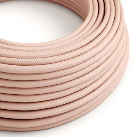 Round electrical cable RM16 Baby pink rayon - UL certified