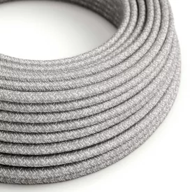   Round electrical cable RN02 gray natural linen - UL certified
