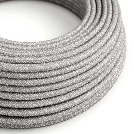 Round electrical cable RN02 gray natural linen - UL certified
