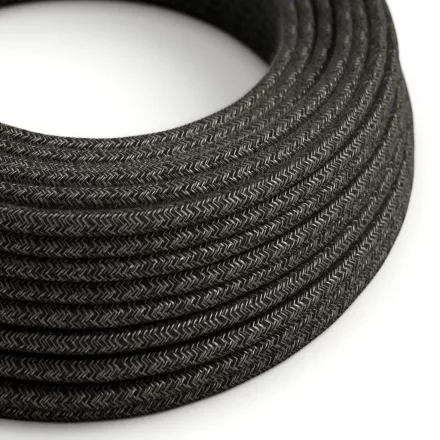 Round electrical cable RN03 anthracite natural linen - UL certified