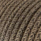 Round electrical cable RN04 Brown natural linen - UL certified