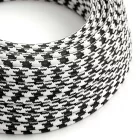 Round electrical cable RP04 Two-tone black rayon - UL certified