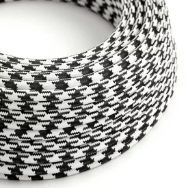   Round electrical cable RP04 Two-tone black rayon - UL certified