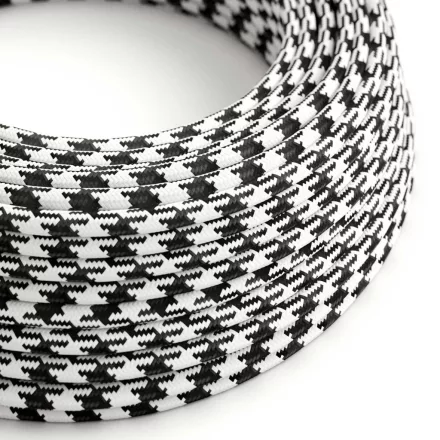 Round electrical cable RP04 Two-tone black rayon - UL certified