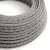 Round electrical cable RS81 Shiny black onyx cotton and natural linen - UL certified
