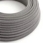Round electrical cable RZ04 ZigZag black rayon - UL certified