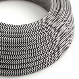   Round electrical cable RZ04 ZigZag black rayon - UL certified