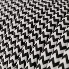 Round electrical cable RZ04 ZigZag black rayon - UL certified