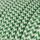 Round electrical cable RZ06 ZigZag green rayon - UL certified