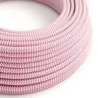 Round electrical cable RZ08 ZigZag fuchsia rayon - UL certified