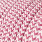 Round electrical cable RZ08 ZigZag fuchsia rayon - UL certified