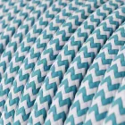 Round electrical cable RZ11 ZigZag cyan rayon - UL certified