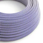 Round electrical cable RZ12 ZigZag blue rayon - UL certified
