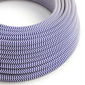 Round electrical cable RZ12 ZigZag blue rayon - UL certified