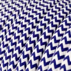 Round electrical cable RZ12 ZigZag blue rayon - UL certified