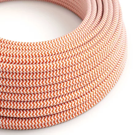 Round electrical cable RZ15 ZigZag orange rayon - UL certified
