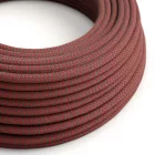 Round electrical cable RZ28 ZigZag fire red and gray cotton - UL certified