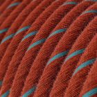 Cotton Brick and light blue Vertigo textile cable – The original Creative-Cables – ERC36 round 2x0.75 mm 3x0.75 mm