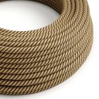 Cotton and jute tobacco brown Vertigo textile cable - The original Creative-Cables - ERD21 round 2x0.75 mm / 3x0.75 mm