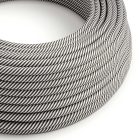 Glossy white and slate Vertigo textile cable – The original Creative-Cables – ERM37 round 2x0.75 mm / 3x0.75 mm