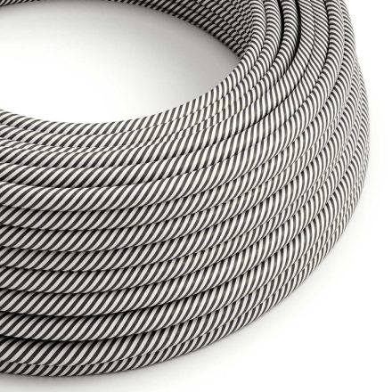 Glossy white and slate Vertigo textile cable – The original Creative-Cables – ERM37 round 2x0.75 mm / 3x0.75 mm