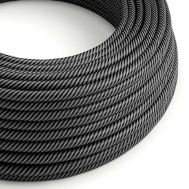   Shiny graphite and charcoal black Vertigo textile cable – The original Creative-Cables – ERM38 round 2x0.75 mm / 3x0.75 mm