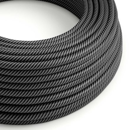 Shiny graphite and charcoal black Vertigo textile cable – The original Creative-Cables – ERM38 round 2x0.75 mm / 3x0.75 mm