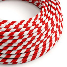    Glossy Candy Cane Vertigo textile cable - The original creative cables - ERM39 round 2x0.75mm / 3x0.75mm