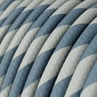  Shiny light blue and Avio Vertigo textile cable - The original creative cables - ERM40 round 2x0.75mm / 3x0.75mm