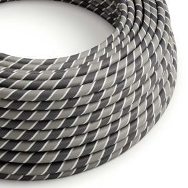    Bright gray Regimental Vertigo textile cable - The original creative cables - ERM44 round 2x0.75mm / 3x0.75mm