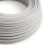 Glossy white and aluminum Vertigo textile cable – The original Creative-Cables – ERM46 round 2x0.75 mm / 3x0.75 mm
