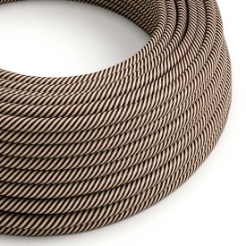    Shiny sand and dark brown Vertigo textile cable - The original creative cables - ERM51 round 2x0.75mm / 3x0.75mm