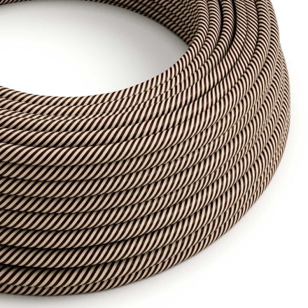  Shiny sand and dark brown Vertigo textile cable - The original creative cables - ERM51 round 2x0.75mm / 3x0.75mm