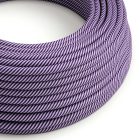  Shiny lavender and dark purple vertigo textile cable - The original creative cables - ERM52 round 2x0.75mm / 3x0.75mm