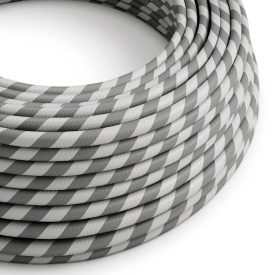    Shiny silver and gray Vertigo textile cable - The original creative cables - ERM55 round 2x0.75mm / 3x0.75mm