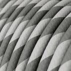  Shiny silver and gray Vertigo textile cable - The original creative cables - ERM55 round 2x0.75mm / 3x0.75mm