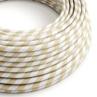  Shiny Cream and Hazelnut Vertigo Textile Cable - The Original Creative Cables - ERM56 Round 2x0.75mm / 3x0.75mm