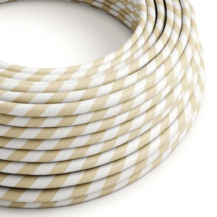  Shiny Cream and Hazelnut Vertigo Textile Cable - The Original Creative Cables - ERM56 Round 2x0.75mm / 3x0.75mm