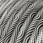 Glossy optical black and silver Vertigo textile cable – The original Creative-Cables – ERM64 round 2x0.75 mm / 3x0.75 mm