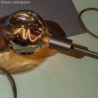 Glossy optical black and copper Vertigo textile cable - The original Creative-Cables - ERM66 round 2x0.75 mm / 3x0.75 mm