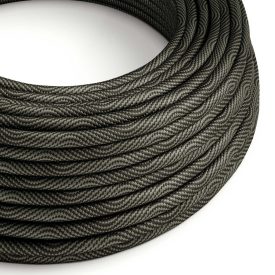   Glossy black and gray optical Vertigo textile cable – The original Creative-Cables – ERM67 round 2x0.75 mm / 3x0.75 mm